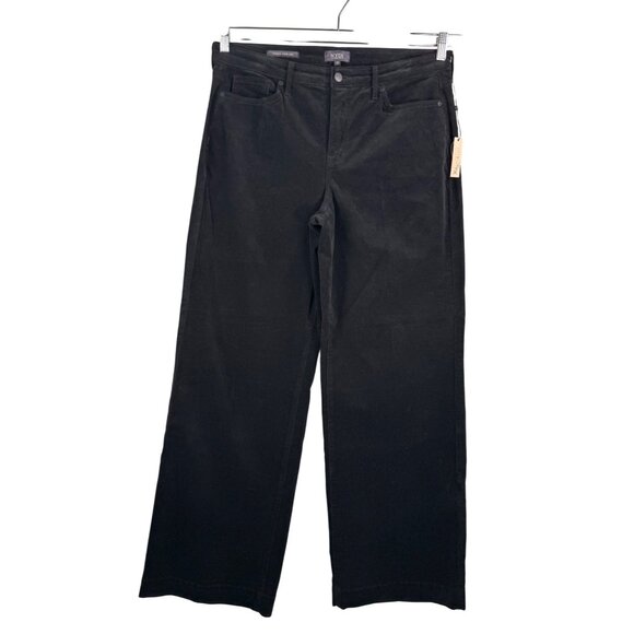 NYDJ Teresa Wide leg Corduroy Pants lift tuck black 90s sz 12 - Picture 1 of 9